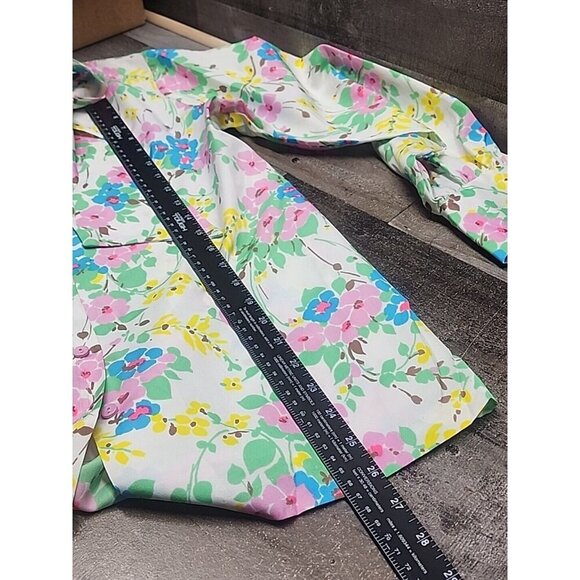 Vintage 70's JC Penny womans Bow collar Floral Blouse Office Geek Grandma Core - Picture 9 of 9